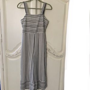 Black and White Striped Jumpsuit